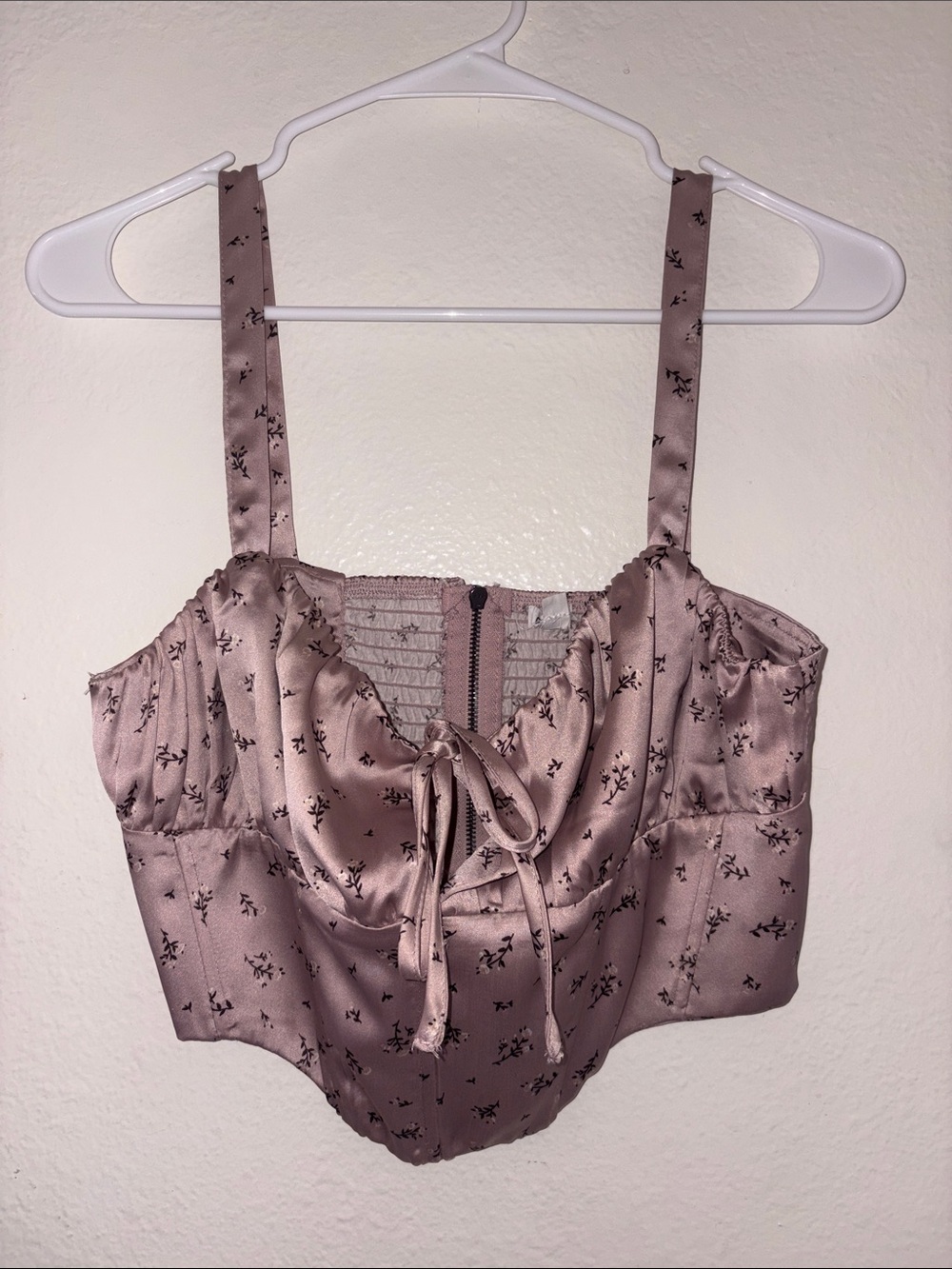 Pink Floral Lace Crop Top
